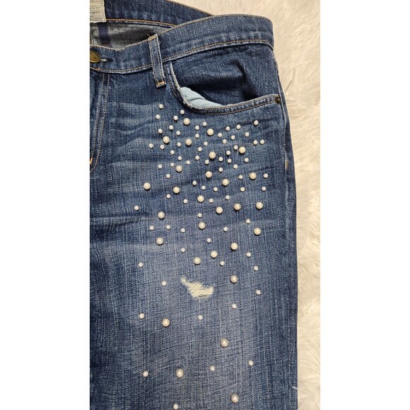 Current Elliott Loved Destroy Pearls The Fling Boyfriend Crop Jeans Size 31x28 - Picture 6 of 14